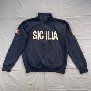 Lemon Collection Men's L Black Sicilia Full Zip Mock Neck Jacket 60 Cotton 40